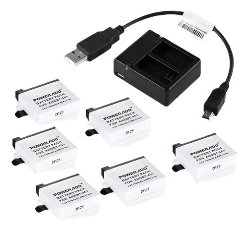 6 Pack Batería Ahdbt-401 + Cargador Doble Para Gopro Hero4 N 0