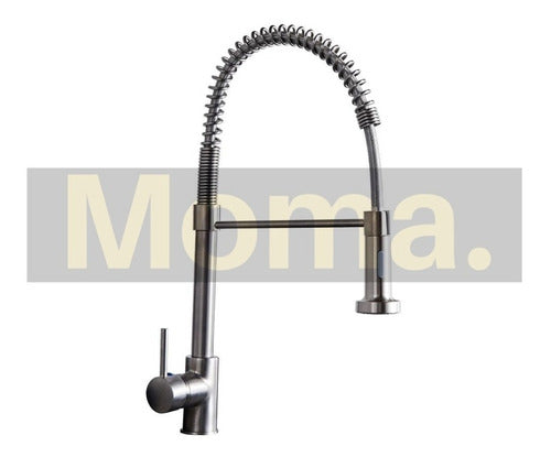 Moma Gourmet Silver Kitchen Tap Monocomando with Sprayer 7