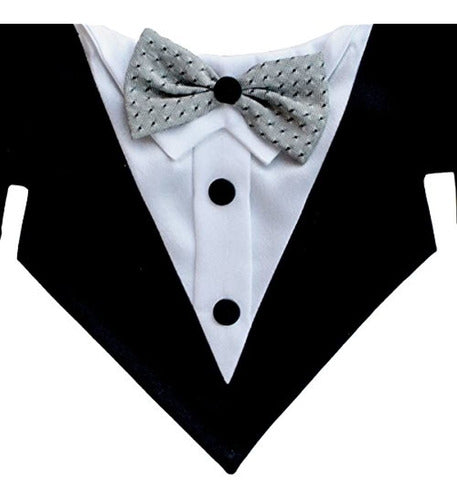 Tail Trends Formal Tuxedo Dog Tail with Bow Tie and Wedding Scarf 0