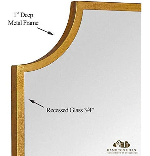 Hamilton Hills Gold Framed Mirror - Espejo Festoneado De Par 1