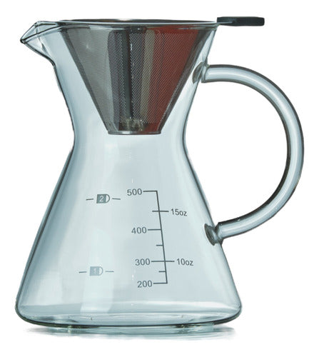 Casa Práctica Cafetera De Goteo 500ml Borosilicato C/filtro Ac. Ino 1