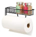 Mdesign Metal Wall Mount Paper Towel Holder with Storage Shelf 0