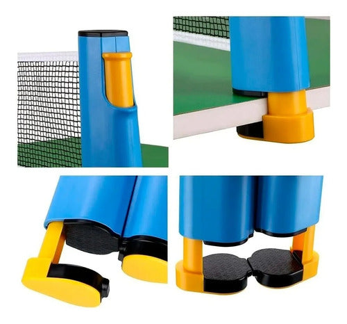 Donic Ping Pong Kit: 2 Protection Line 400 Rackets + 6 Jade Balls + Retractable Red Net 6