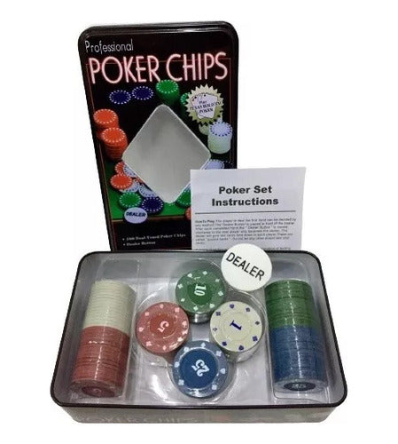 Generic Fichero De Poker 100 Fichas Numeradas Estuche Lata 3