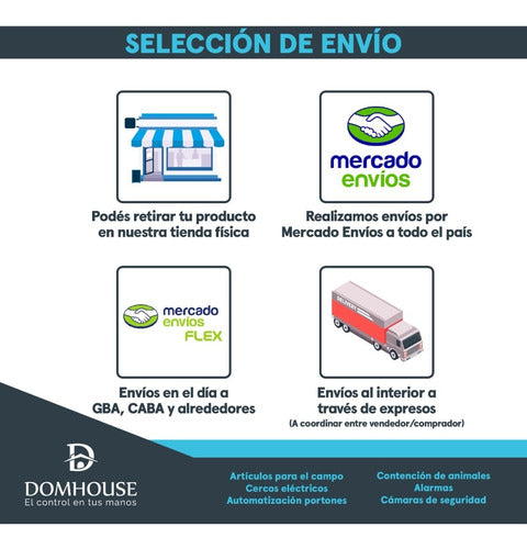 Domhouse Kit Extensión 100m Boyero Varilla Acero + Hilo + Aisladores 6