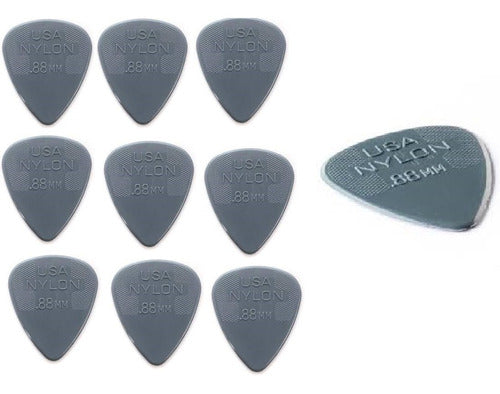 Kit 10 Palhetas Jim Dunlop Nylon 88mm 0