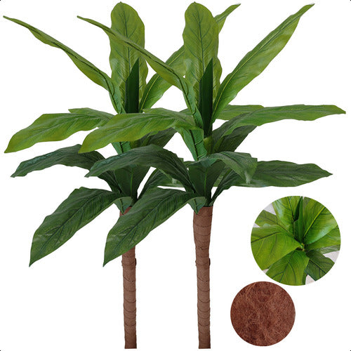 Kit 2 Dracena Artificial Panamenha Variegata Sem Vaso Decor 0