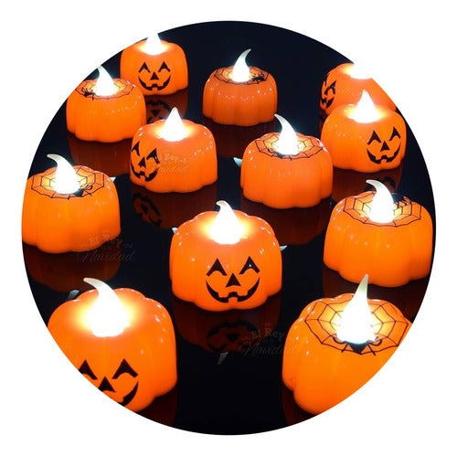 El Rey de la Navidad Set X6 Velitas Led Calabaza Deco Halloween Incluye Pilas 6