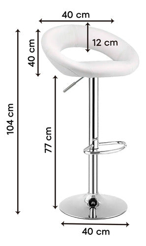 Diseños Modernos SA High Stool Eco-Leather Breakfast Bar Adjustable Modern 1