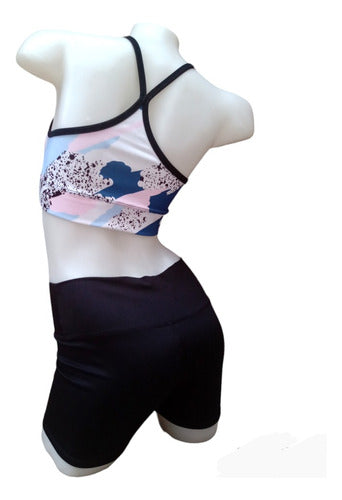 Sporty Lycra Printed Top and Shorts Sets 7