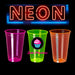 100 Plastic Neon Cups Assorted Colors Glow in Black Light 7