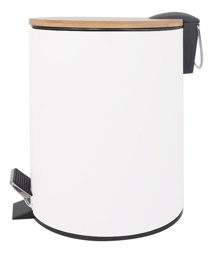 Vonne Stainless Steel Trash Can with Bamboo Lid - 3 Liters 3