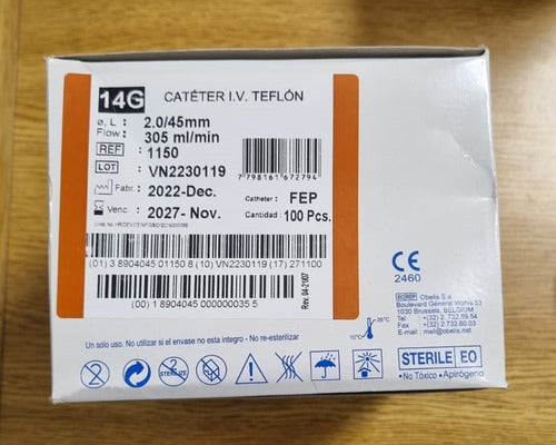 Cateter I.v. Teflon 14g Euromix X 10 Unid 1