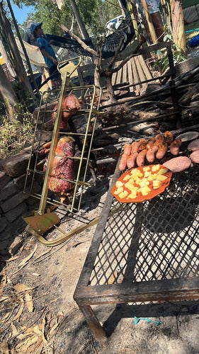 Asador Criollo, Estaca Libro Parrilla, Regulable Desmontable 2