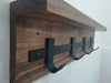 Rustic Wooden Wall Coat Rack with Shelf 4 Hooks 8