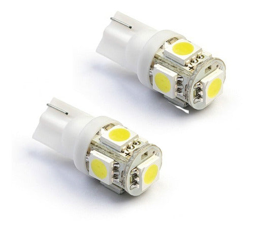 Kit X2 Lampara Posicion 12v 5w 5 Led Blanco 0