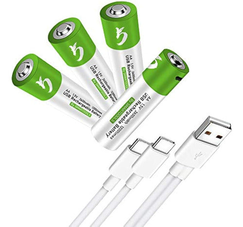 Batería Recargable De Iones De Litio Usb Aa, Batería Aa Reca 2