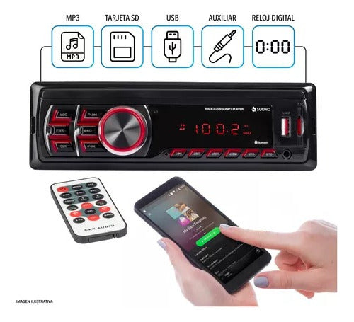 Xb Tqd Autoestereo Usb C. Remoto Fm Bluetooth Desmontable Stereo 0