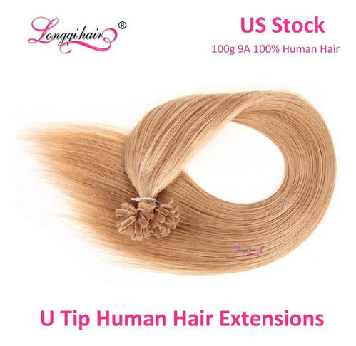 9A U Nail Fusion Keratin Tip 100% Real Remy Human Hair Extensions 6