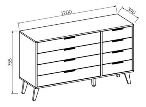 Welaman High Drawer Chest with 8 Drawers and Legs 1