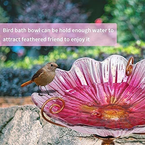 Comedero Mumtop Para Pajaros Flor Cristal Rosa - Estaca 78cm 2