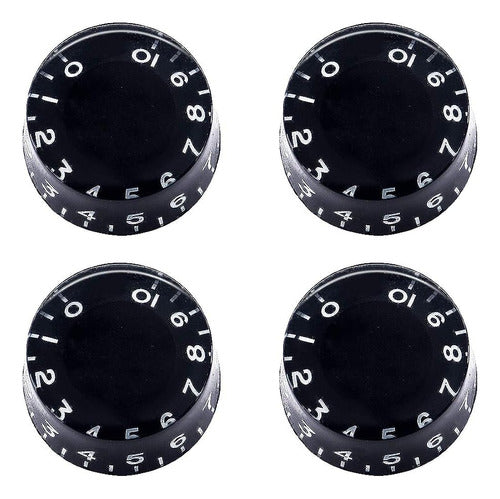 Mxuteuk 4pcs Black Guitar Knobs for Electric Bass 0