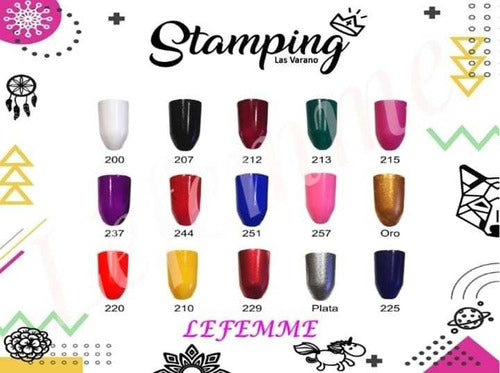 Esmalte Para Stamping Dorado Decoracion De Uñas Lefemme 1