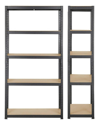 Unilux Metal Shelf Black MDF Shelves 90x40x180 3