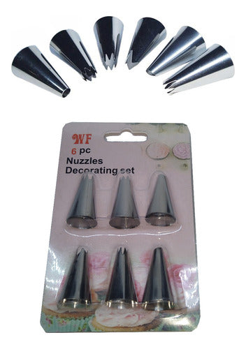 Set of 6 Stainless Steel Pastry Tips for Baking - BAZTELMO Home Delivery 0