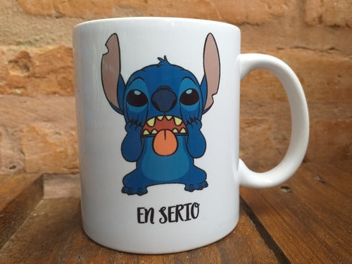 Taza Los Odio A Todos En Serio Stitch Cerámica Importada 3