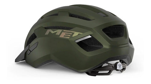 MET Allroad Helmet with Visor and Rear Light - MTB Road Cycling 26