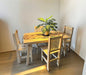 Muebleria Leozz Vintage Pine Wood Dining Table 120x80 + 4 Hindu Chairs 2