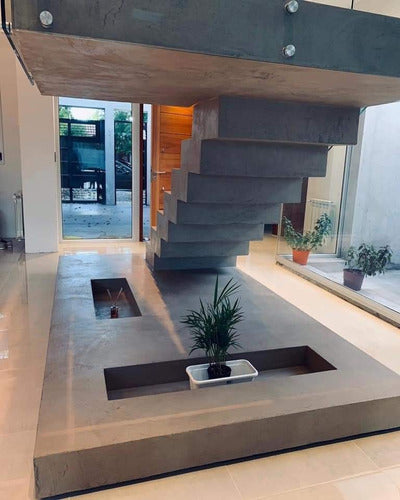 Luxur Escalera De Cemento Alisado Microcemento Revestimiento Piso 4