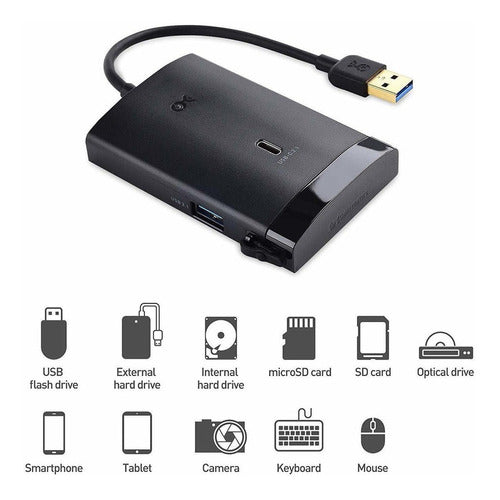 Cable Matters USB 3.1 Gen 2 Hub 10 Gbps with USB A to SATA 5