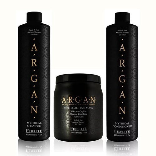 Fidelité Kit Argan Shampoo + Conditioner + Mascara 900ml C/u 0