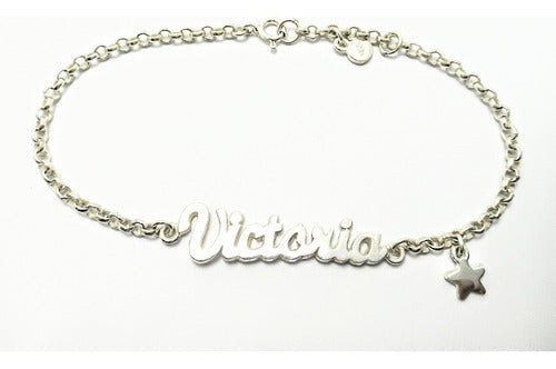 Pulsera Plata 925 Niños Con Nombre Personalizada+mini Dij 0