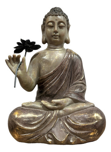 Generic Adorno Buda Gris Sabiduría Grande Decoración 47 Cm Alto 0