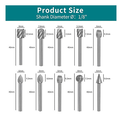 Juego De 20 Piezas De Rebabas Rotativas Hss, Brocas De Tall. 4