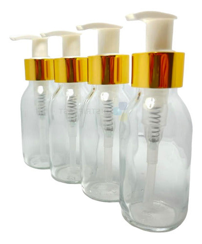 Distriplast Glass Bottle Amber/Clear 100cc Creamer Valve X5 3