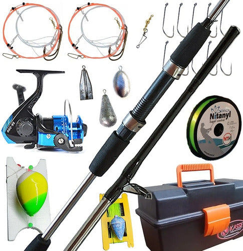 Complete Fishing Combo Box with Hooks and Lines 0