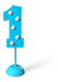 Number 10 LED Table Light - Luminous Light Blue Cake Topper 0