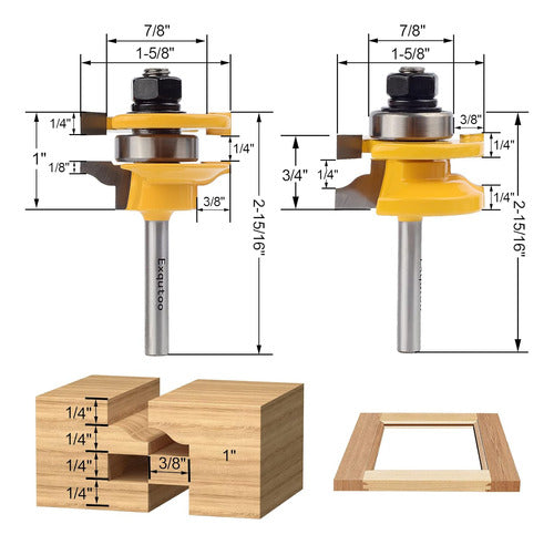 Juego De Bits Para Router De 1/4 Con Diámetro De 4,1 Cm 2