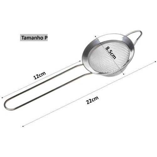 Kit 3 Peneira Para Alimento Inox Profissional 12 Cm 1