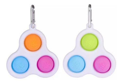 Pop It Fidget Toy Keychain Set of 3 Bubble Sensory Antistress 11