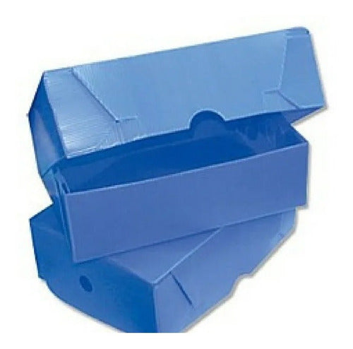 SM Cajas Plastica Oficio X 5 Unidades Azul De Archivo Lomo 12cm 1