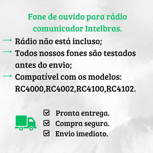 Combo 3 Fones Ouvido Rádio Intelbras Rc4000 Rc4002 Rc4102 7