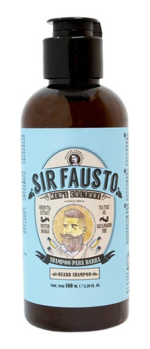 Sir Fausto Men's Kit Shampoo Para Barba + Cabello Travel 3c 1