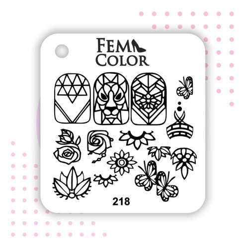 Placa Para Stamping Acrilico Decoracion Uñas Lefemme Mod.218 1