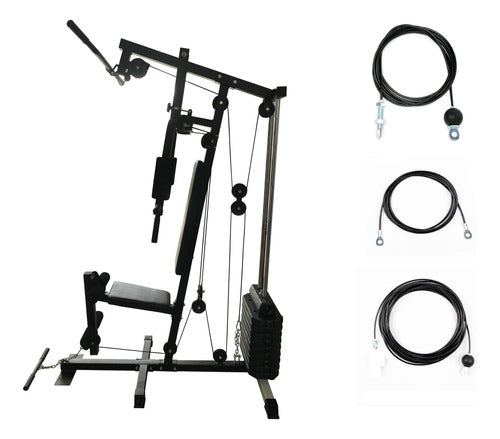 Kit 3 Cables Acero Repuesto Gimnasio Multigym Fitness Yoga 0