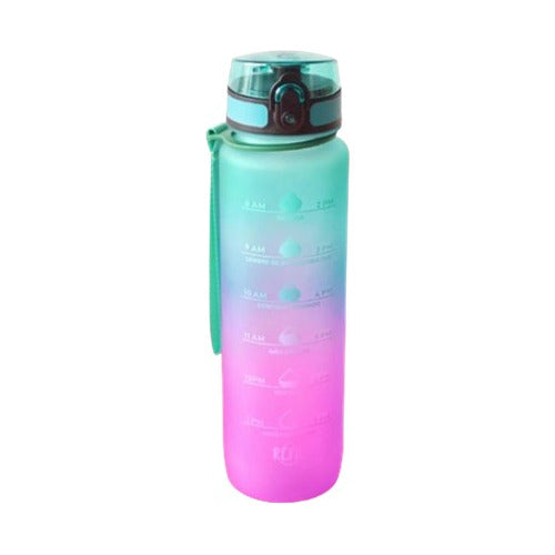 Motivational 1-Liter Gradient Water Bottle with Strap 0